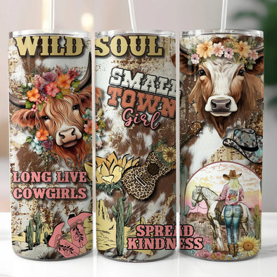 Cowgirl - 20 oz Skinny Tumbler Sublimation Transfers