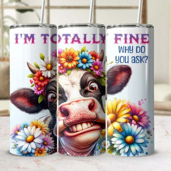 Funny Cow - 20 oz Skinny Tumbler Sublimation Transfers