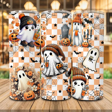 Cute Ghost - 20 oz Skinny Tumbler Sublimation Transfers