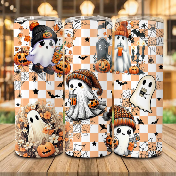 Cute Ghost - 20 oz Skinny Tumbler Sublimation Transfers