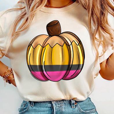 Teacher Pencil Pumpkin - DTF Transfer