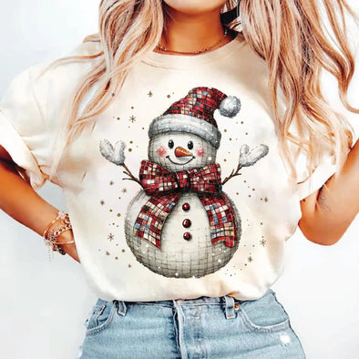 Christmas Disco Snowman  - DTF Transfer