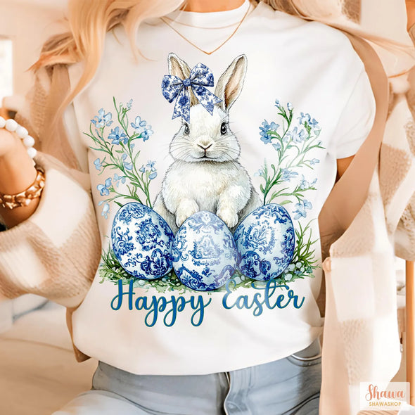 Happy Easter Blue Bunny - DTF