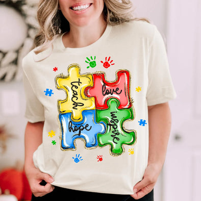 Glitter Puzzle Autism - DTF