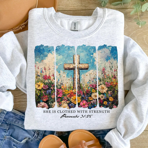 She is Clothed with Strength - DTF Transfer