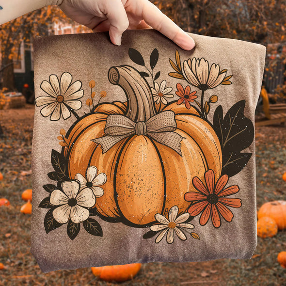 Floral Fall Pumpkin - DTF Transfer