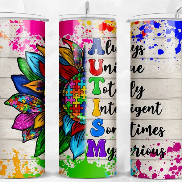 Autism Awareness  - 20 oz Skinny Tumbler Sublimation Transfers