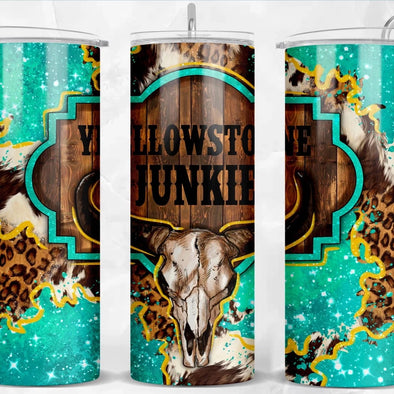 Junkie  - 20 oz Skinny Tumbler Sublimation Transfers