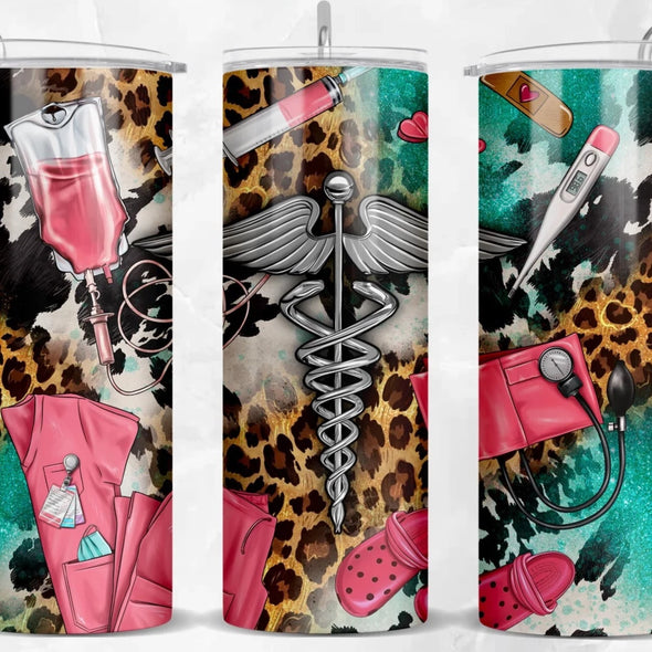 Western Nurse  - 20 oz Skinny Tumbler Sublimation Transfers