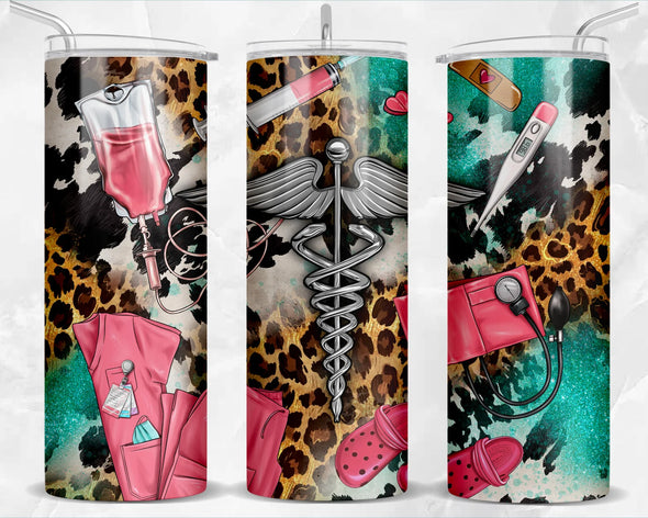 Western Nurse  - 20 oz Skinny Tumbler Sublimation Transfers