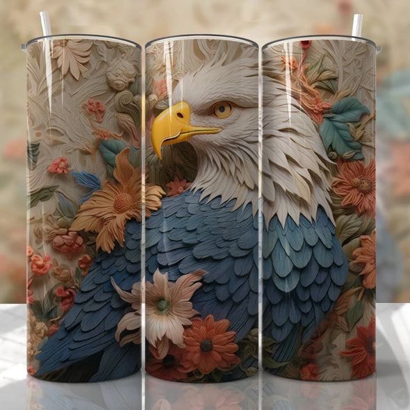 Eagle 3D Tumbler Wrap Seamless Wrap - 20 oz Skinny Tumbler Sublimation Transfers