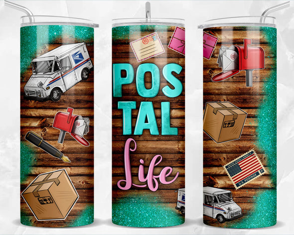 Postal Life   - 20 oz Skinny Tumbler Sublimation Transfers