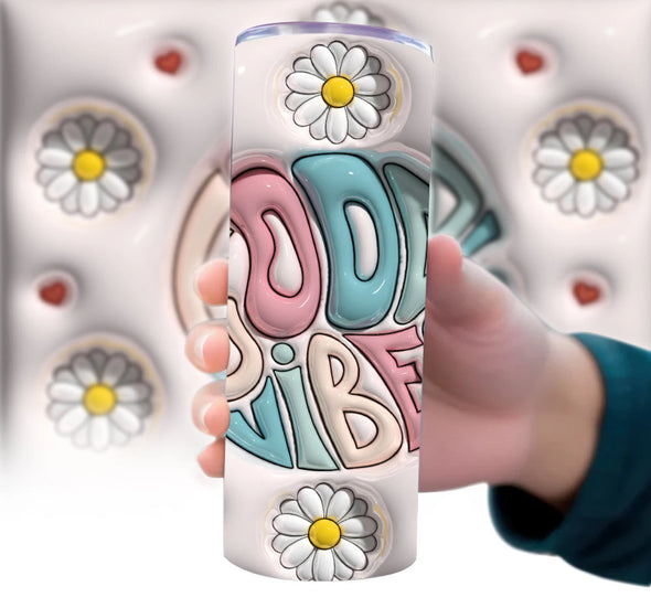 Good Vibes - 20 oz Skinny Tumbler Sublimation Transfers