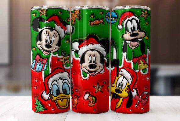 Christmas Friends Inflated - 20 oz Skinny Tumbler Sublimation Transfers