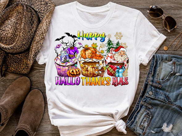 Happy Hallothanksmas Cupcakes  - DTF Transfer