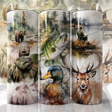 Hunting No Words - 20 oz Skinny Tumbler Sublimation Transfers