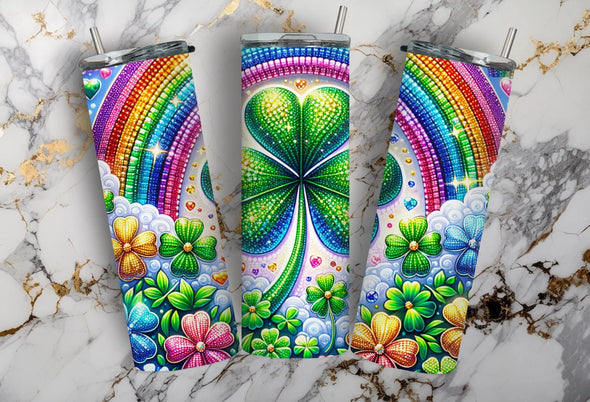 Bling clover - 20 oz Tumbler Sublimation Transfers