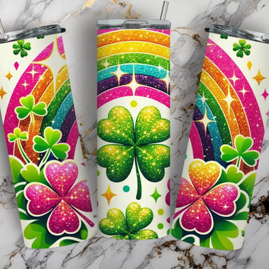 Rainbow clover- 20 oz Tumbler Sublimation Transfers