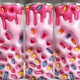 3D Inflated Puffy Sprinkle - 20 oz Skinny Tumbler Sublimation Transfers