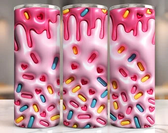 3D Inflated Puffy Sprinkle - 20 oz Skinny Tumbler Sublimation Transfers
