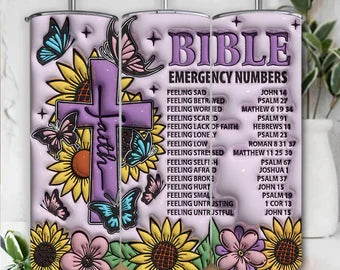 Bible Emergency Inflated - 20 oz Skinny Tumbler Sublimation Transfers