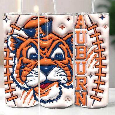 Auburn - Inflated 20 oz Skinny Tumbler Sublimation Transfers