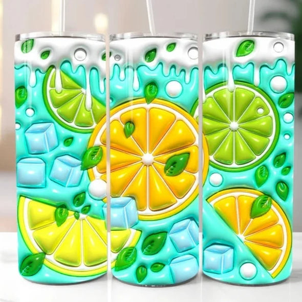 3D Puff Cocktail - 20 oz Skinny Tumbler Sublimation Transfers