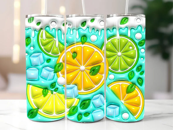 3D Puff Cocktail - 20 oz Skinny Tumbler Sublimation Transfers