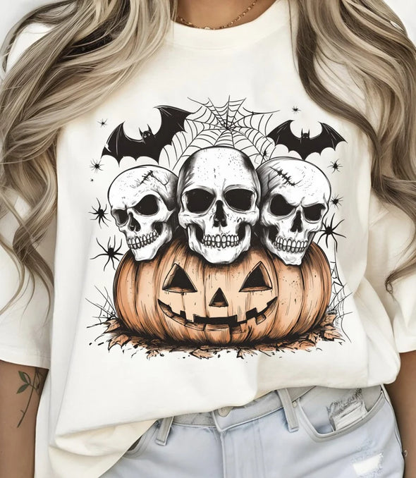Halloween Skull Pumpkin  - DTF Transfer