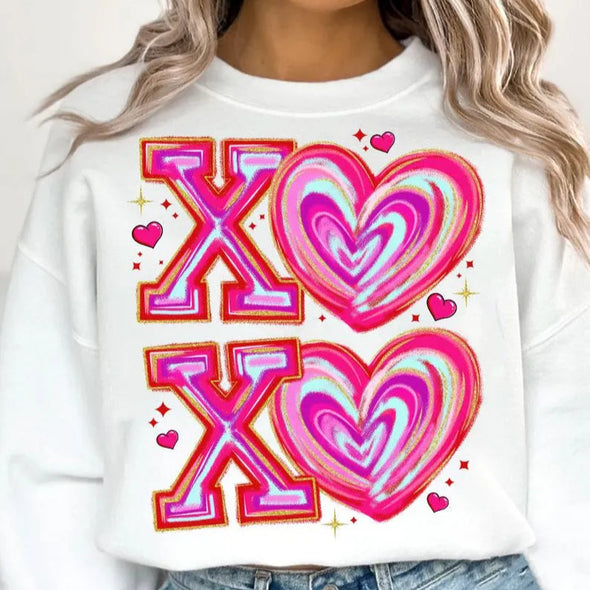 XOXO Valentine Day Heart Brushstroke - DTF