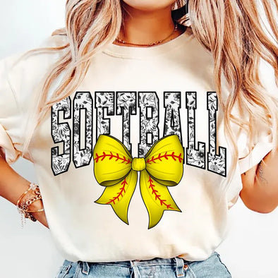 Softball Floral  - DTF Transfer