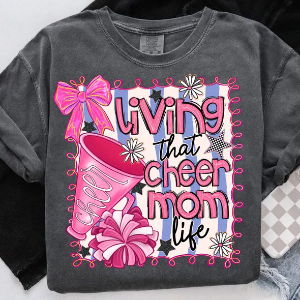 Living That Cheer Mom Life - DTF Transfer