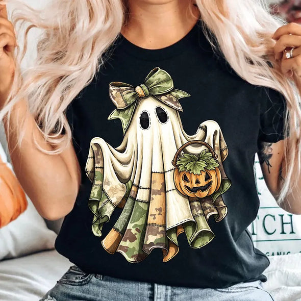 Halloween Green Camo Ghost - DTF Transfer