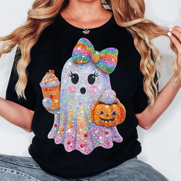 Halloween Rhinestones Ghost - DTF Transfer