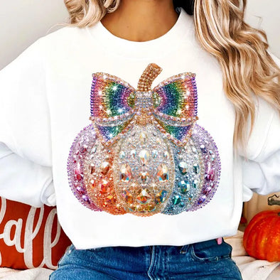 Faux Rhinestones Pumpkin - DTF Transfer