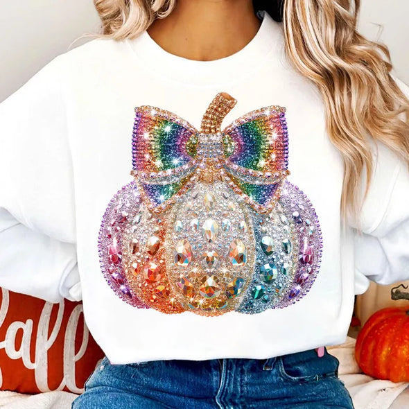 Faux Rhinestones Pumpkin - DTF Transfer