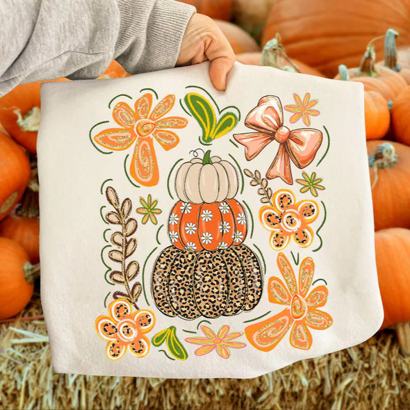 Floral Fall Pumpkin - DTF Transfer
