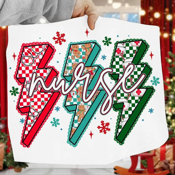 Lightning Christmas Nurse  - DTF