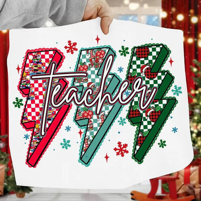 Lightning Christmas Teacher  - DTF