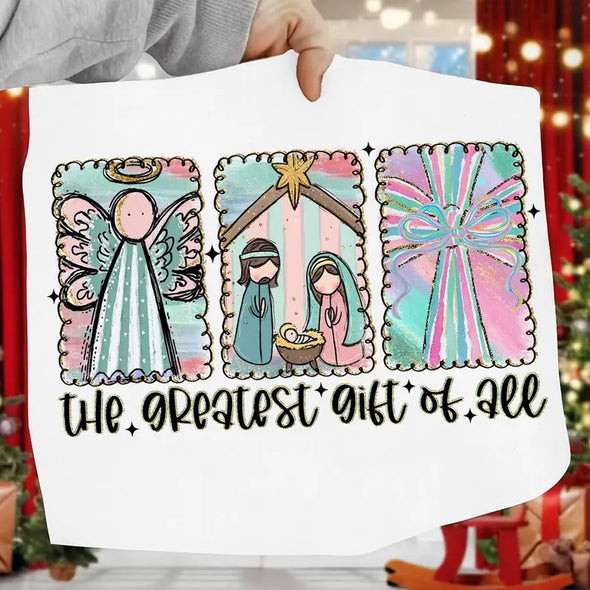 Preppy Christian Nativity Scene  - DTF