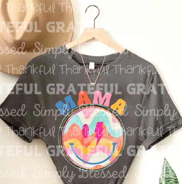 Retro Smiley Mama- DTF Transfer
