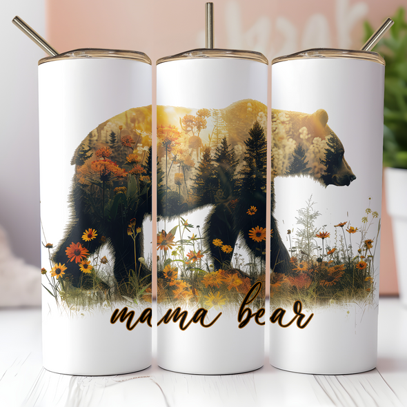 Mama Bear - 20 oz Skinny Tumbler Sublimation Transfers