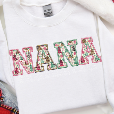 Nana Christmas Fun Faux Embroidery - DTF