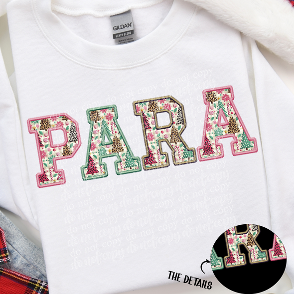 Para Christmas Fun Faux Embroidery - DTF