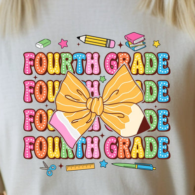 Fourth Grade Rainbow Pencil - DTF