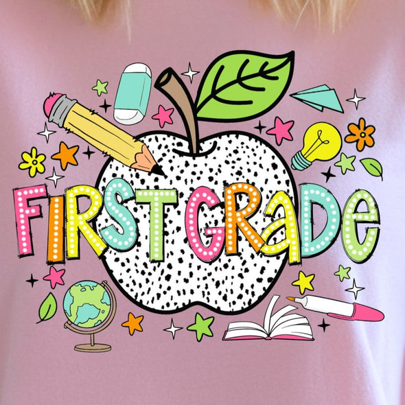 First Grade Leopard Apple - DTF