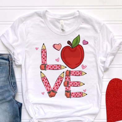 Teacher Heart Pencils  Valentine's Day - DTF