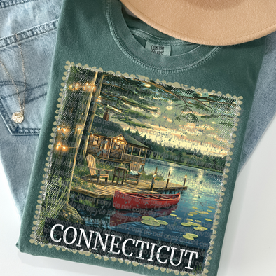 Vintage Connecticut Stamp - DTF Transfer