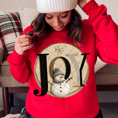 Vintage Joy Snowman - DTF Transfer