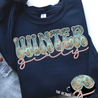 Winter Girly Faux Embroidery - DTF